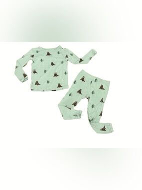 Kyte Baby Bamboo Two Piece Pajamas in Trail Green Boys Size 2t